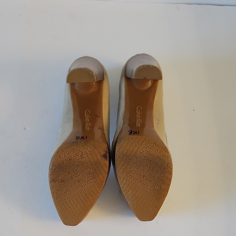 Calvin Klein Cream Patent Leather Platform Heels Size 6 - Picture 7 of 8